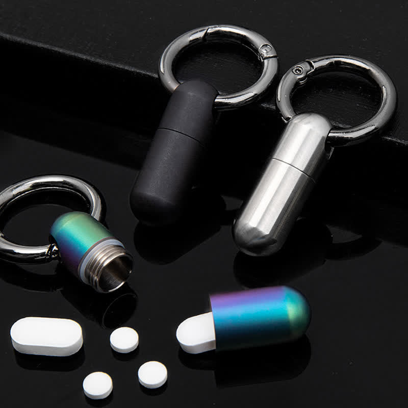 Compact Mini Size Waterproof Pill Container Keychain