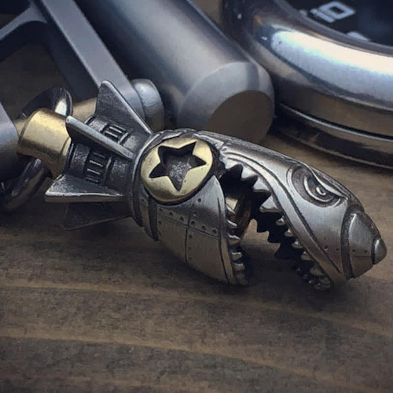 Shark Rocket Star Bomb Keychain Pendant