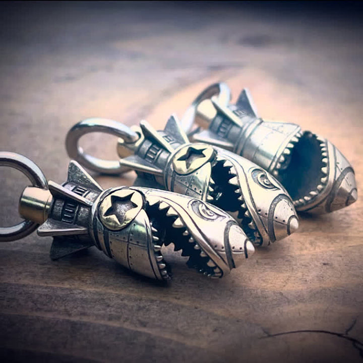 Shark Rocket Star Bomb Keychain Pendant