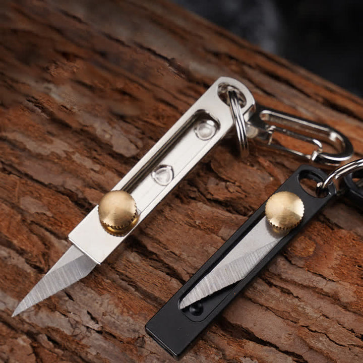 Mini Push-Pull Knife Utility Cutting Tool Keychain - image 4