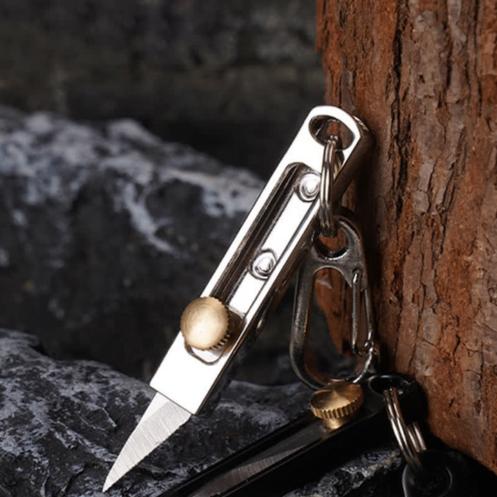 Mini Push-Pull Knife Utility Cutting Tool Keychain - image 3