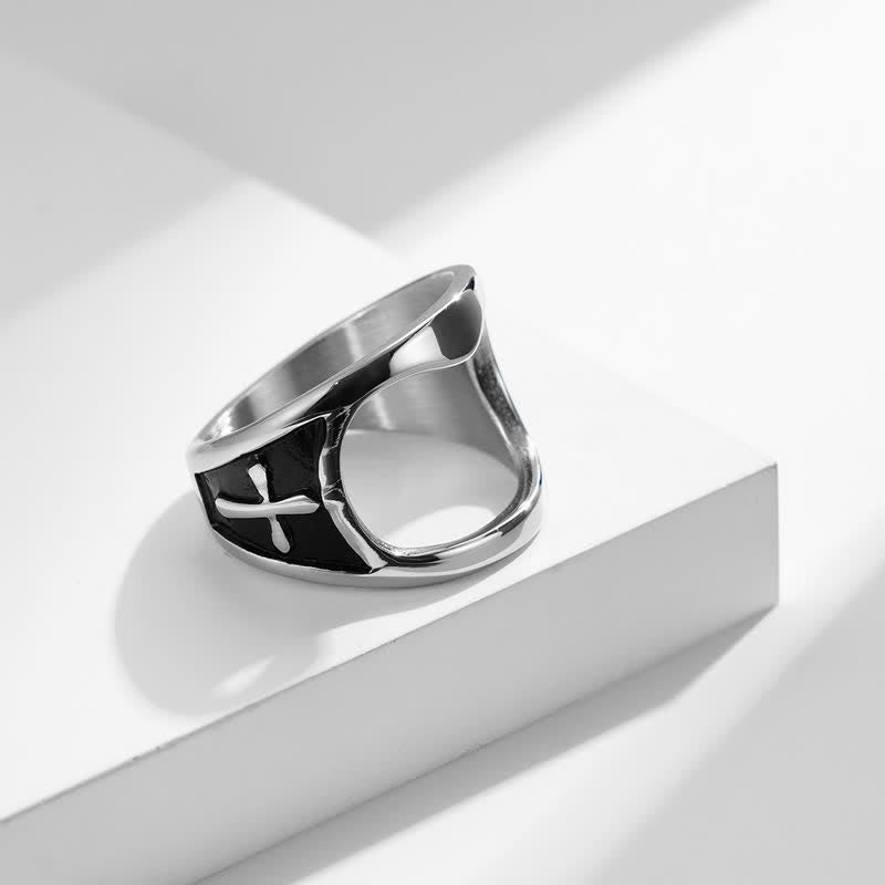 Functional Relief Cross Bottle Opener Ring - image 8