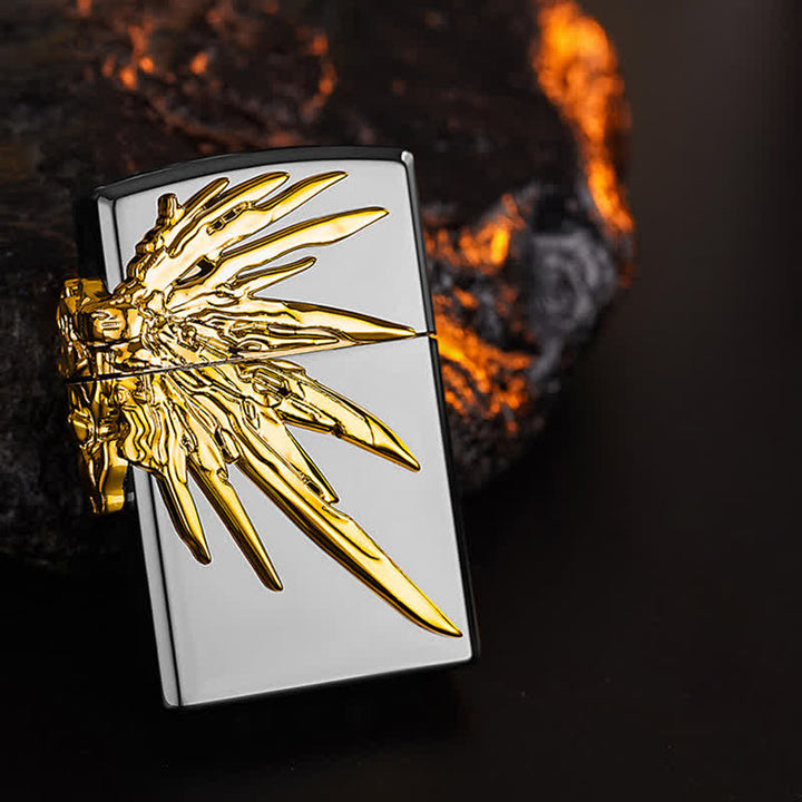 Three Sides 3D Wings Relief Refillable Butane Lighter