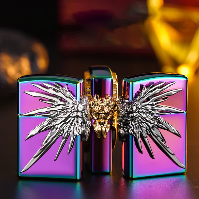 Three Sides 3D Wings Relief Refillable Butane Lighter