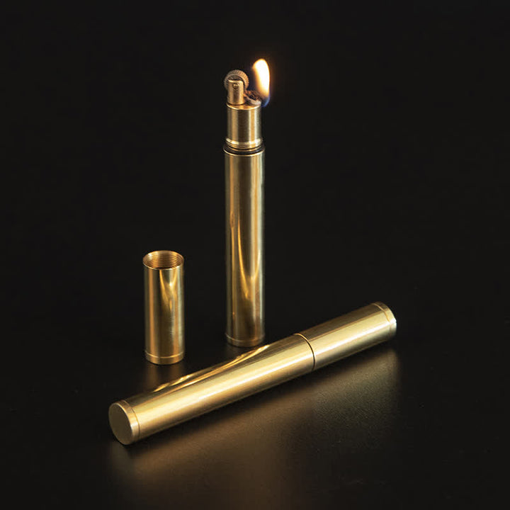 Mini Gold Long Stick Cigarette Shape Refillable Kerosene Lighter