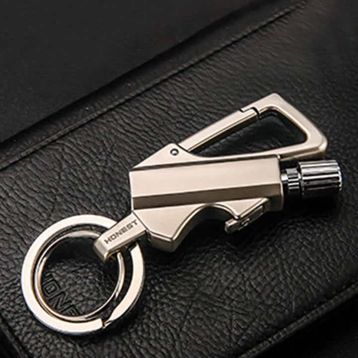 Portable Bottle Opener Keychain Matchstick Refillable Oil Lighter