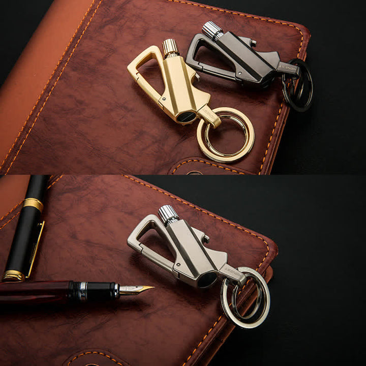 Portable Bottle Opener Keychain Matchstick Refillable Oil Lighter - image 3