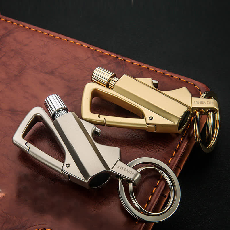 Portable Bottle Opener Keychain Matchstick Refillable Oil Lighter - image 7