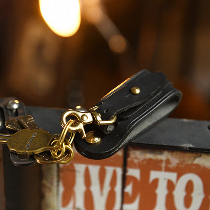 Handmade Belt Loop Key Hanging Holder Leather Keychain