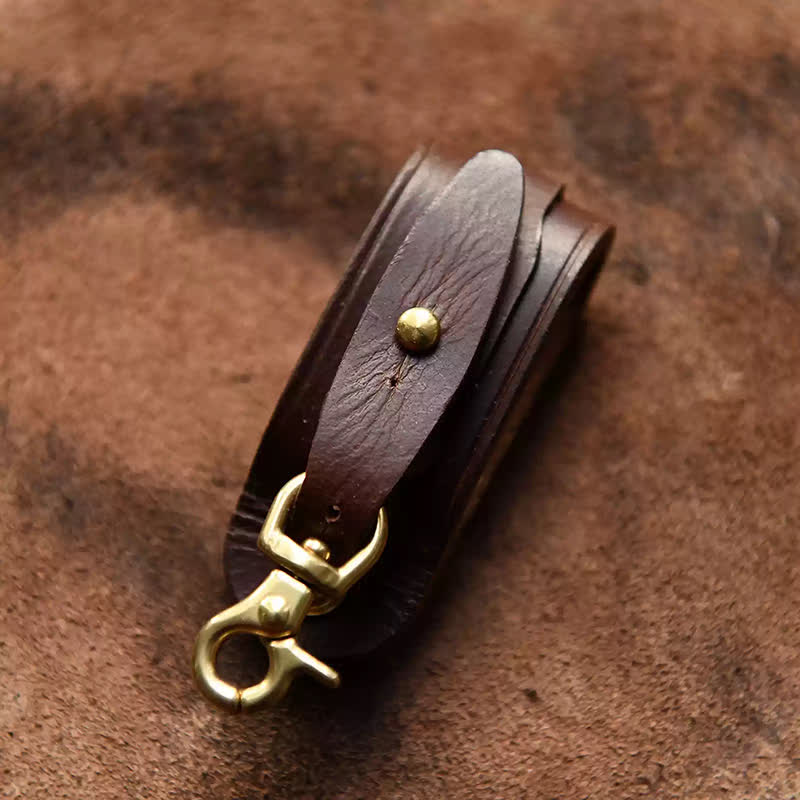 Handmade Belt Loop Key Hanging Holder Leather Keychain