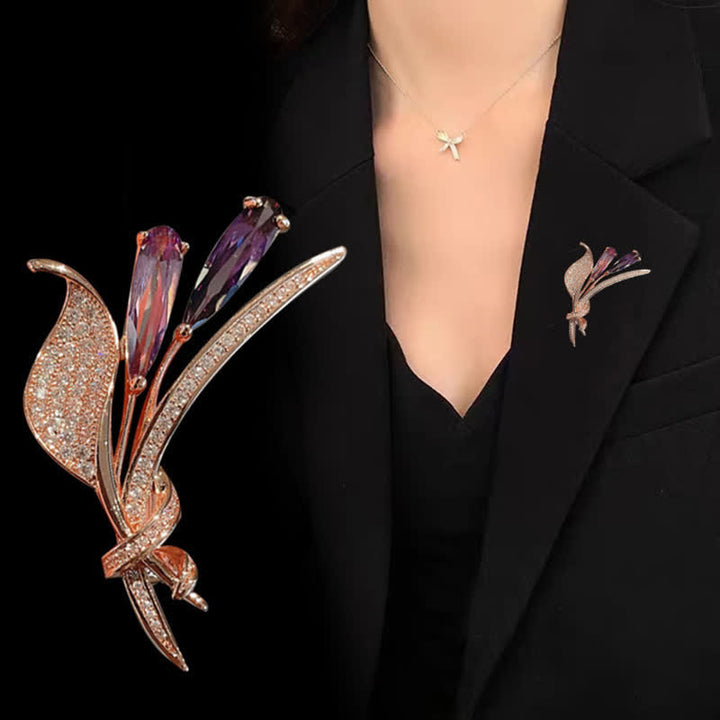 Women's Purple Lily Delicate Flower Brooch