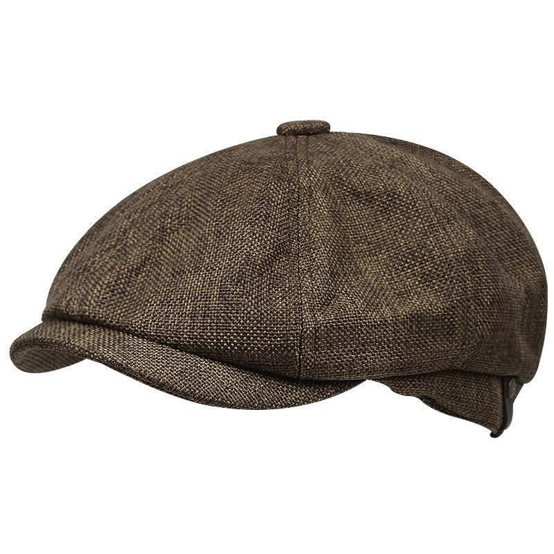 Simple Cool Octagonal Newsboy Beret Cap - Coffee - M (22"-22 7/8") - image 0