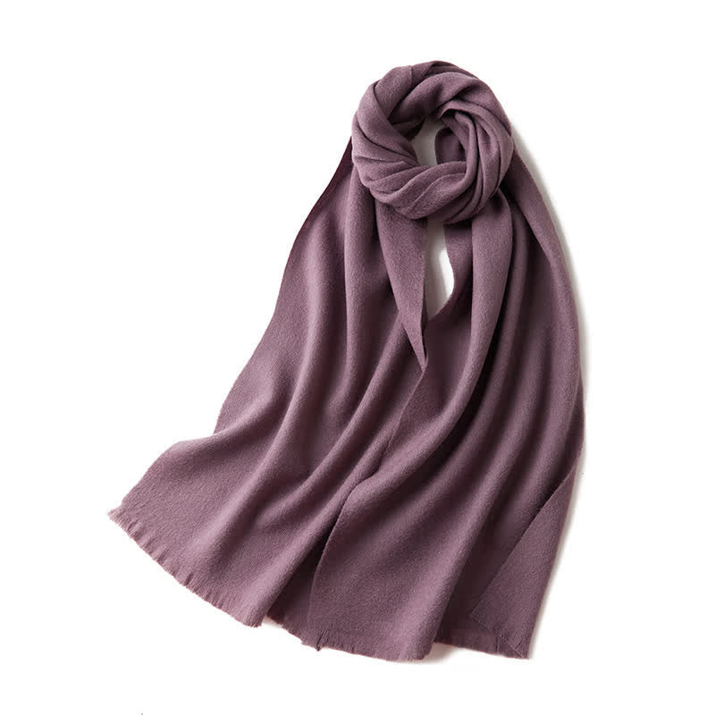 Unisex Warm Shawl Simple Solid Color Pure Wool Scarf