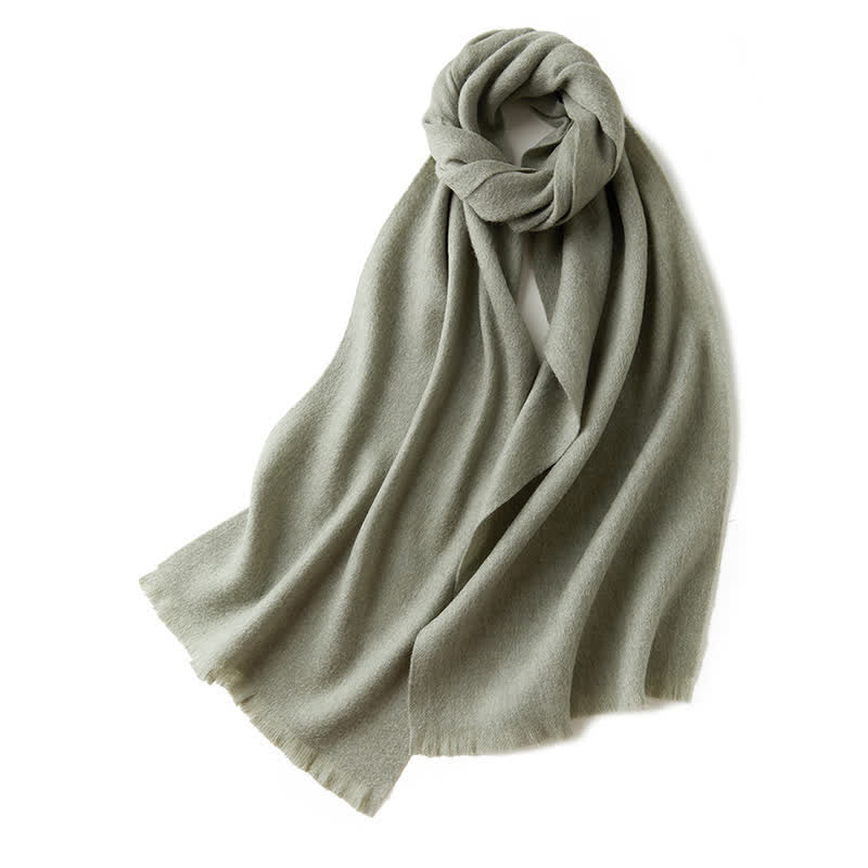 Unisex Warm Shawl Simple Solid Color Pure Wool Scarf