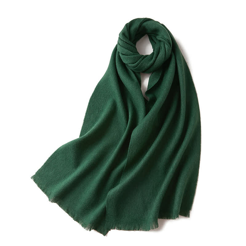 Unisex Warm Shawl Simple Solid Color Pure Wool Scarf