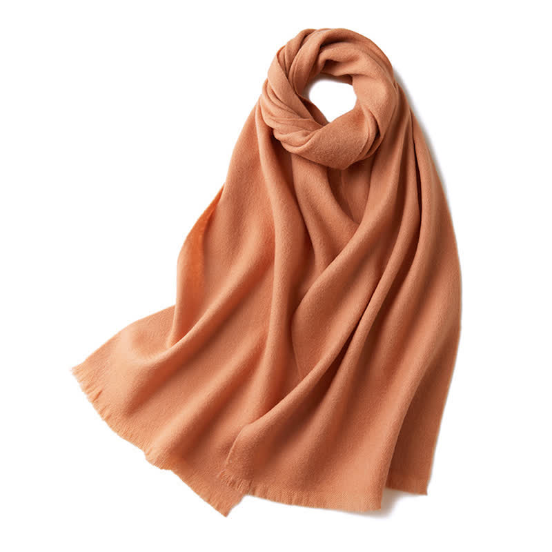 Unisex Warm Shawl Simple Solid Color Pure Wool Scarf