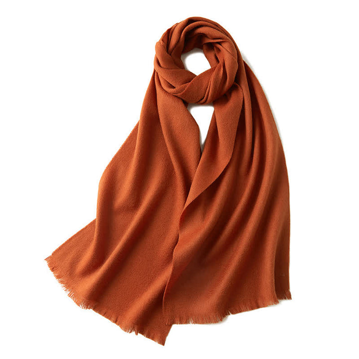 Unisex Warm Shawl Simple Solid Color Pure Wool Scarf