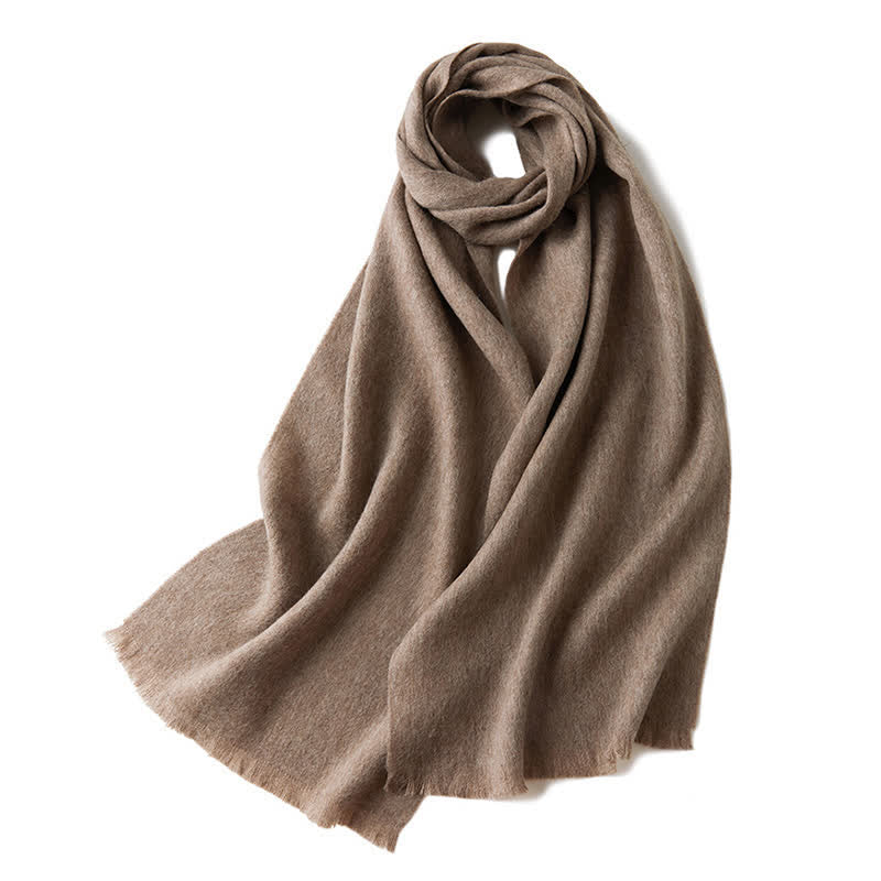 Unisex Warm Shawl Simple Solid Color Pure Wool Scarf