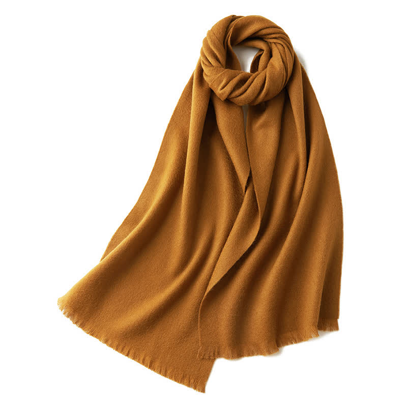 Unisex Warm Shawl Simple Solid Color Pure Wool Scarf