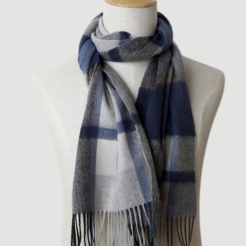 Men's Gentleman Three Colors Matching Plaid Cashmere Scarf