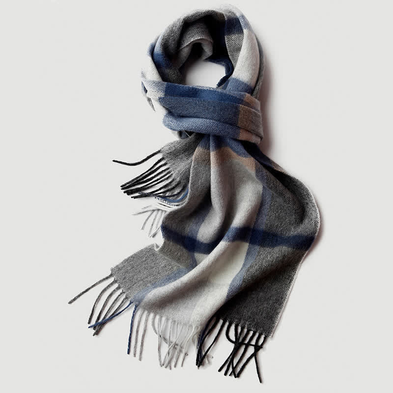 Men's Gentleman Three Colors Matching Plaid Cashmere Scarf