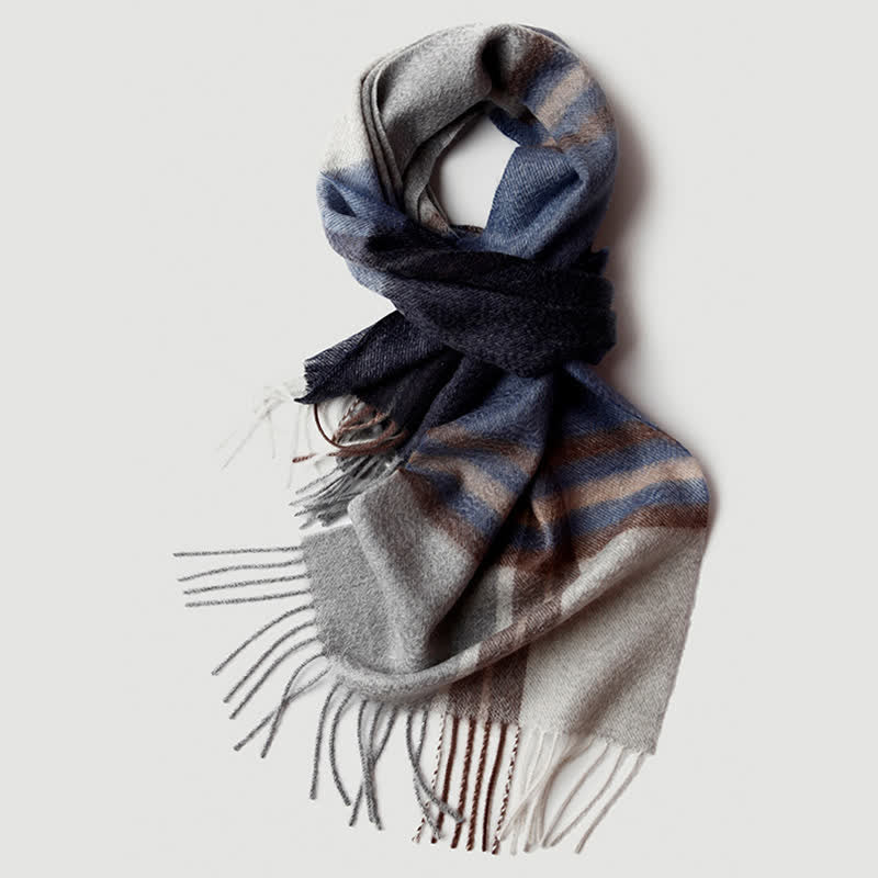 Men's Gentleman Three Colors Matching Plaid Cashmere Scarf