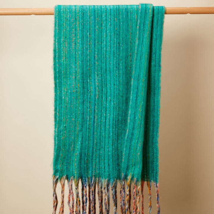 Unisex Bohemian Striped Multicoloured Fringe Scarf