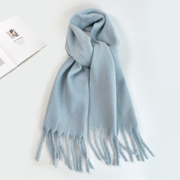Unisex Thick Solid Color Oversized Warm Chunky Scarf