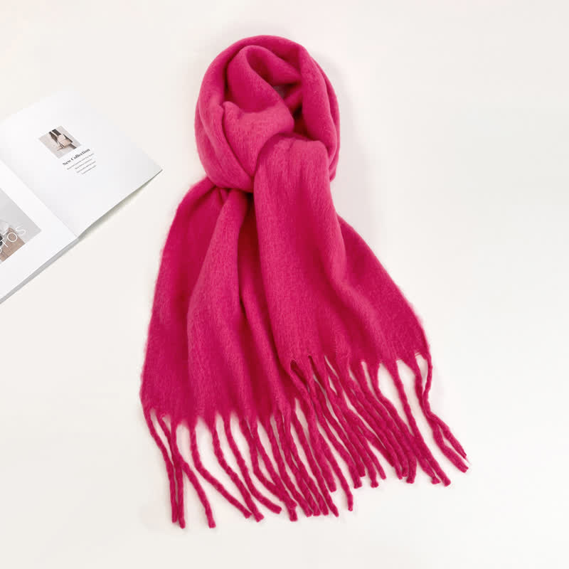 Unisex Thick Solid Color Oversized Warm Chunky Scarf