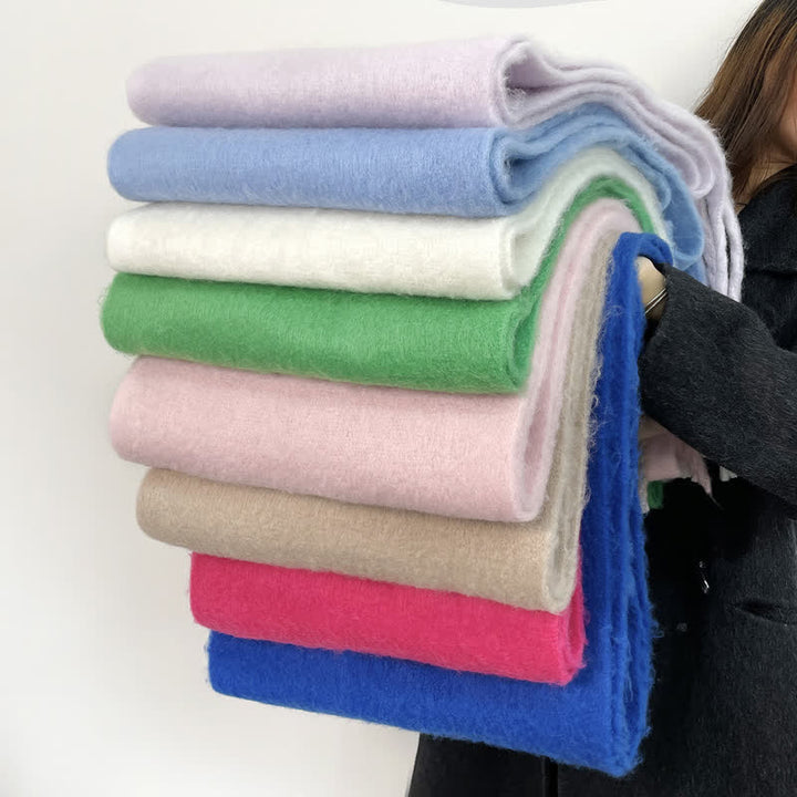 Unisex Thick Solid Color Oversized Warm Chunky Scarf