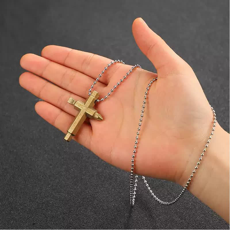 Cross EDC Screwdriver Necklace Pendant Keychain - image 1