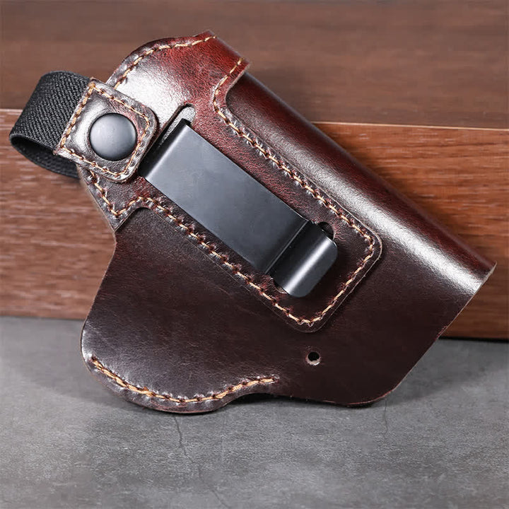 Leather Holster Belt Clip With Retention Strap Belt Bag