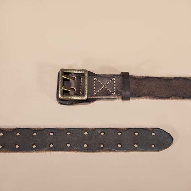 Timeless Square Buckle Double Prong Cowhide Leather Belt