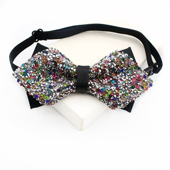 Men's Multicolored Shiny Stones Party Bow Tie