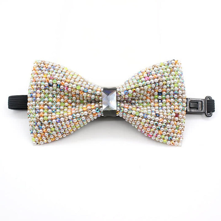 Men's Multi-Colored Faux Pearls Party Bow Tie