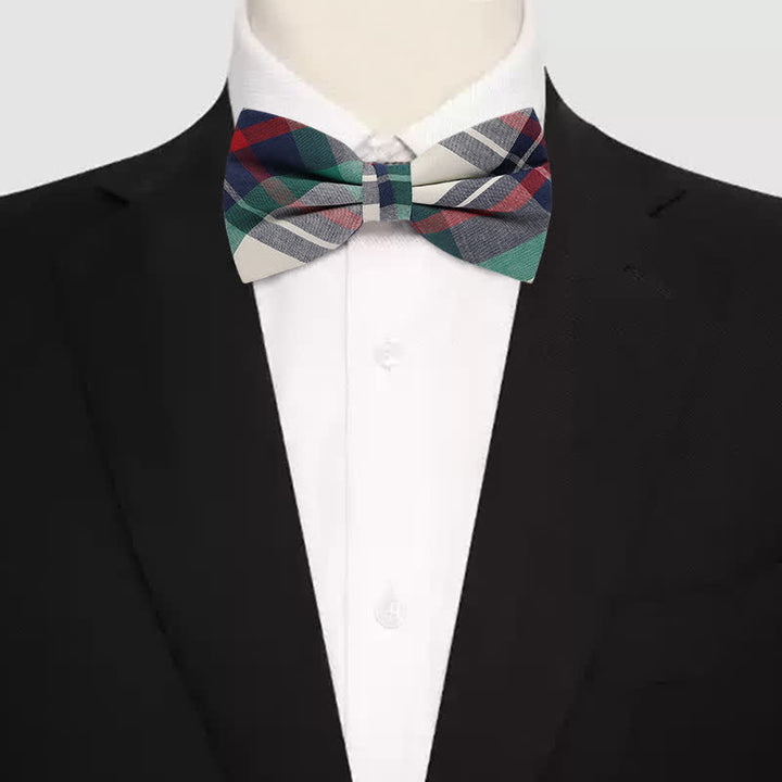 Men's Checked Cotton Multicolor Pattern Bow Tie