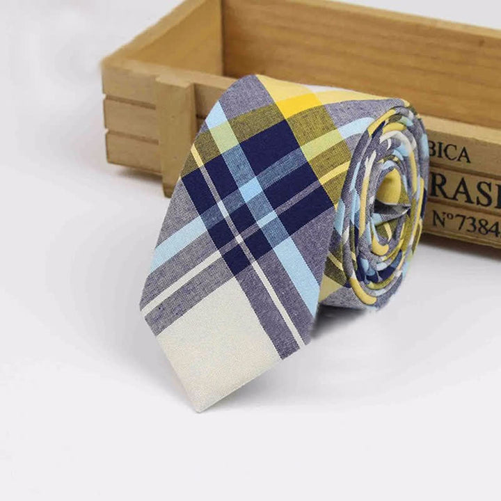 Men's West Country Tradition Check Plaid Cotton Necktie