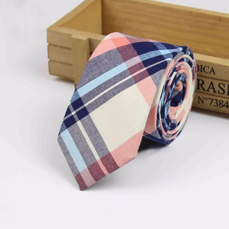 Men's West Country Tradition Check Plaid Cotton Necktie