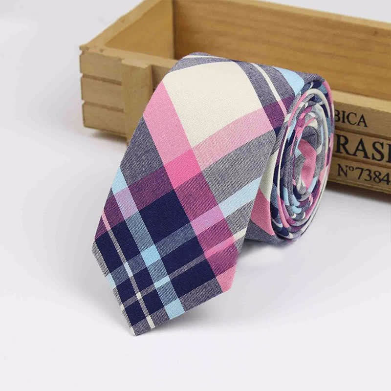 Men's West Country Tradition Check Plaid Cotton Necktie