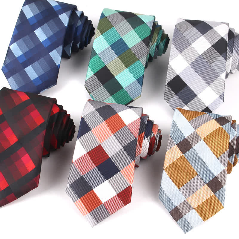 Men's Fashion Casual Modern Checked Narrow Necktie