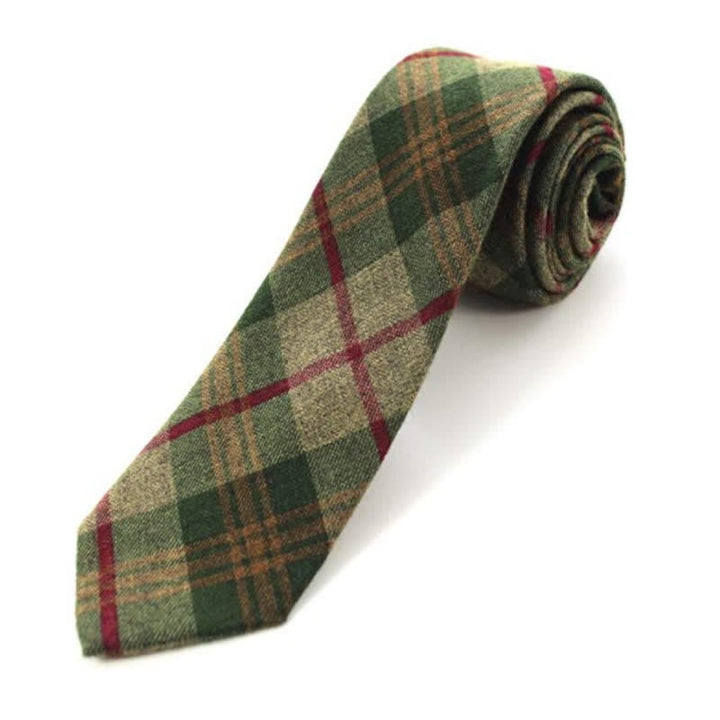 Men's Imitation Wool Retro Plaid Pattern Necktie