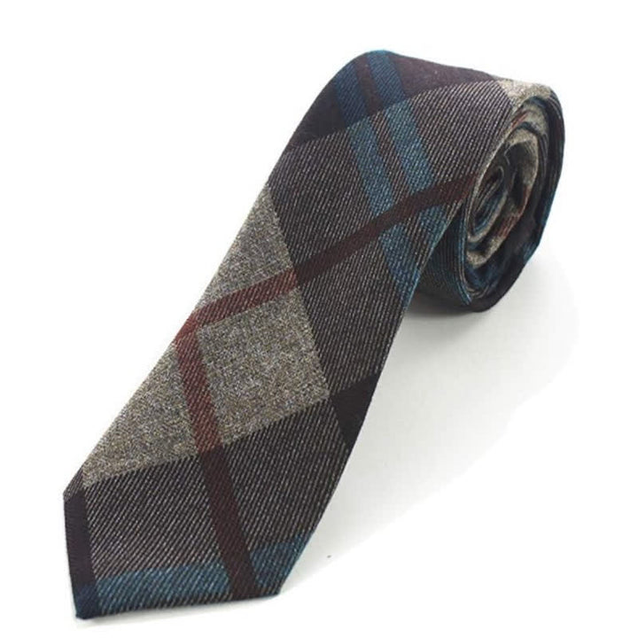 Men's Imitation Wool Retro Plaid Pattern Necktie