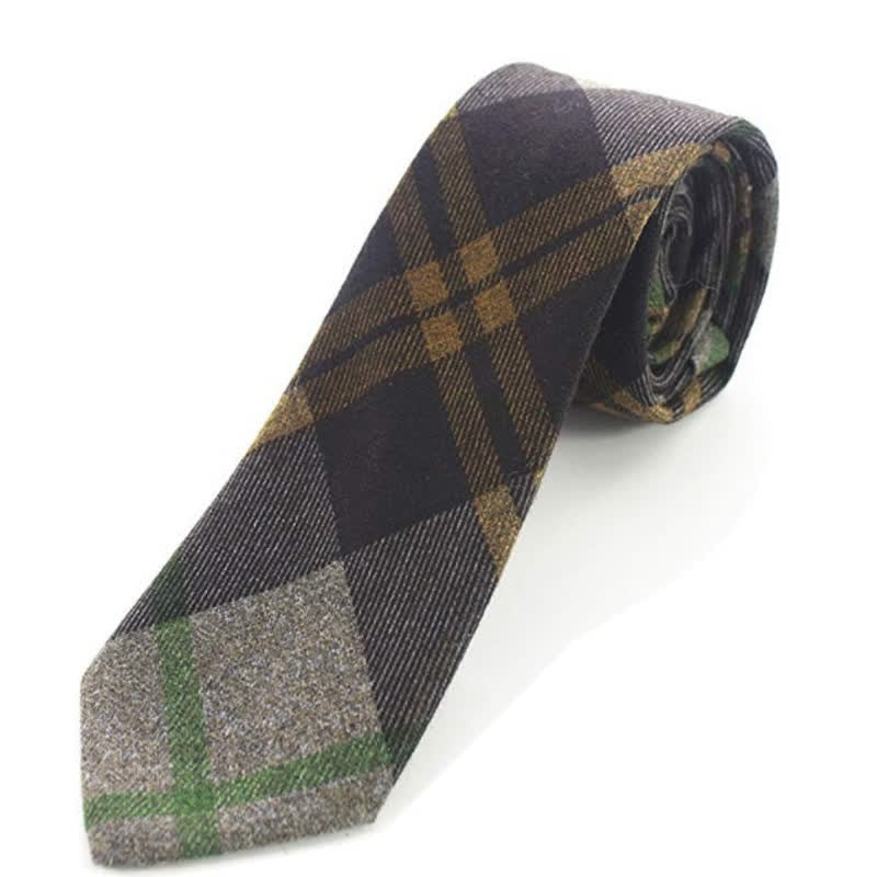 Men's Imitation Wool Retro Plaid Pattern Necktie