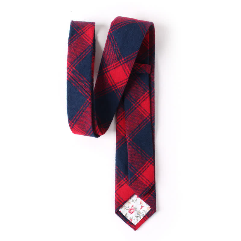 Men's Formal Look Suit Accessory Plaid Cotton Necktie