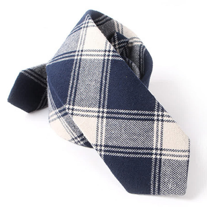 Men's Formal Look Suit Accessory Plaid Cotton Necktie