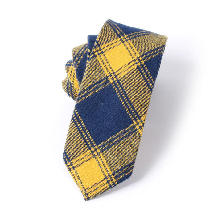 Men's Formal Look Suit Accessory Plaid Cotton Necktie