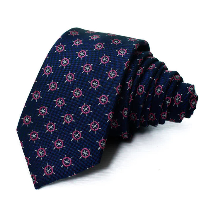 Men's Marine Ship Rudder Motifs Necktie