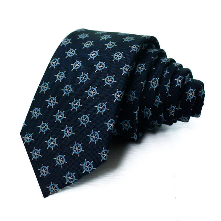 Men's Marine Ship Rudder Motifs Necktie