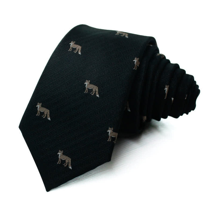 Men's Gently Animal Fox Motifs Formal Necktie