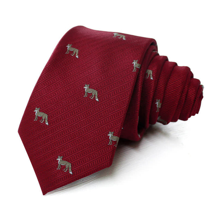 Men's Gently Animal Fox Motifs Formal Necktie